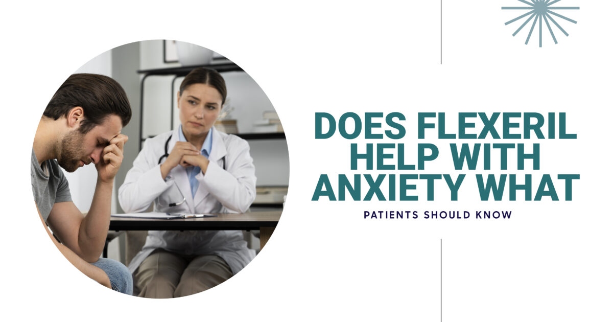 Anxious man consulting doctor about Flexeril for anxiety relief. Doctor listening attentively to patient's concerns.